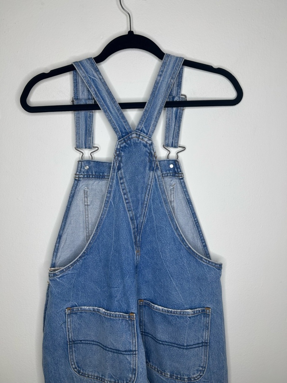 Abercrombie & Fitch distressed denim cotton bib overalls size small - Picture 6 of 8